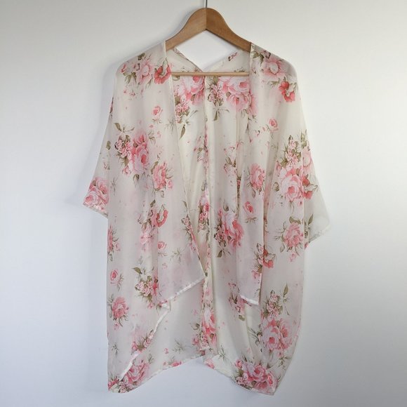 Handmade Floral Kimono-Style Cardigan - Picture 4 of 4